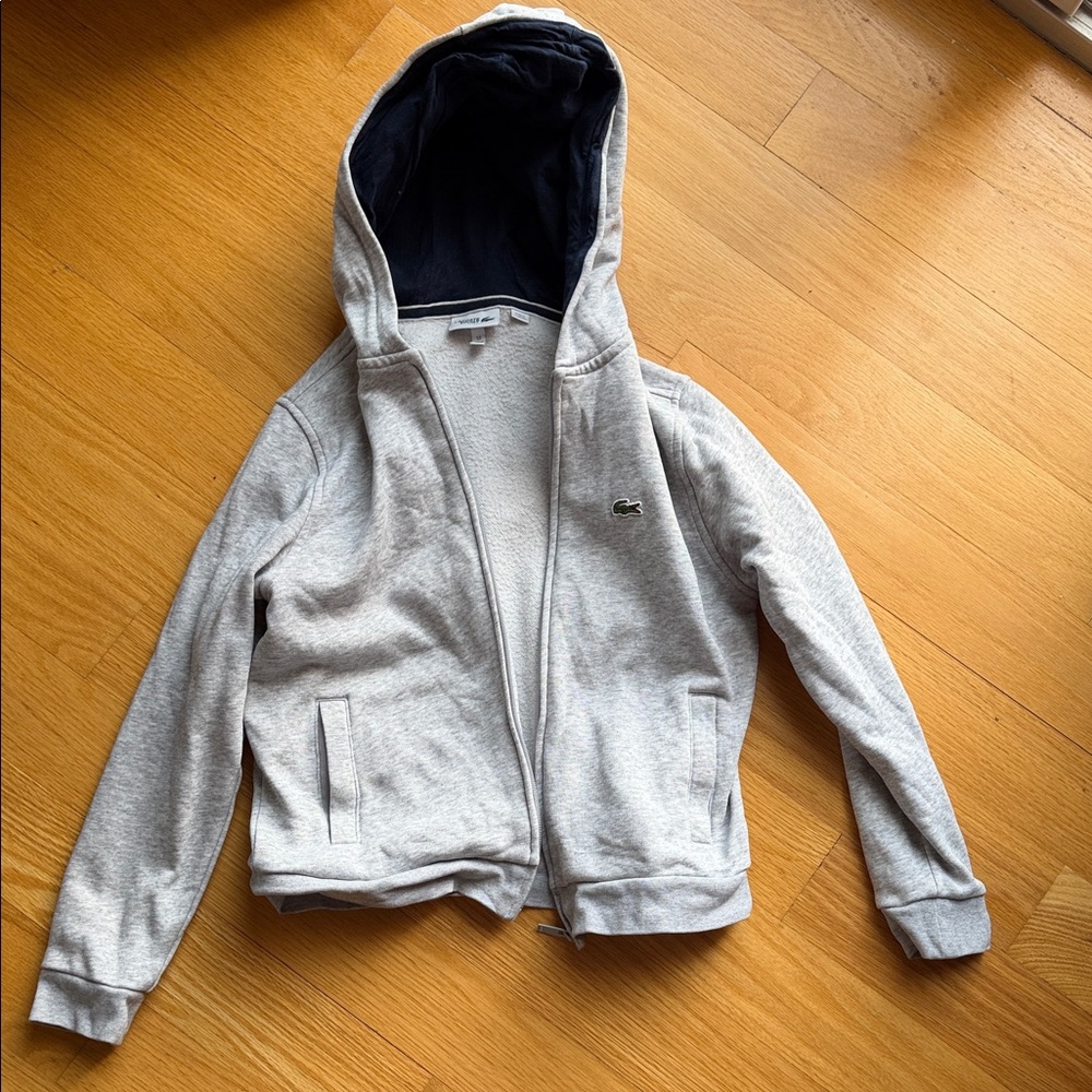 Lacoste Light Gray Hoodie Kids
